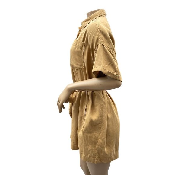 Urban Outfitters Button-Up Reagan Belted Oversized Utility‎ Romper Khaki Brown S - Picture 5 of 14